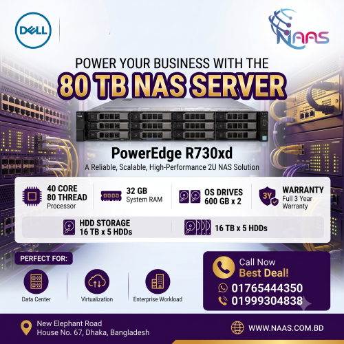 Dell PowerEdge R730xd 80TB NAS Server